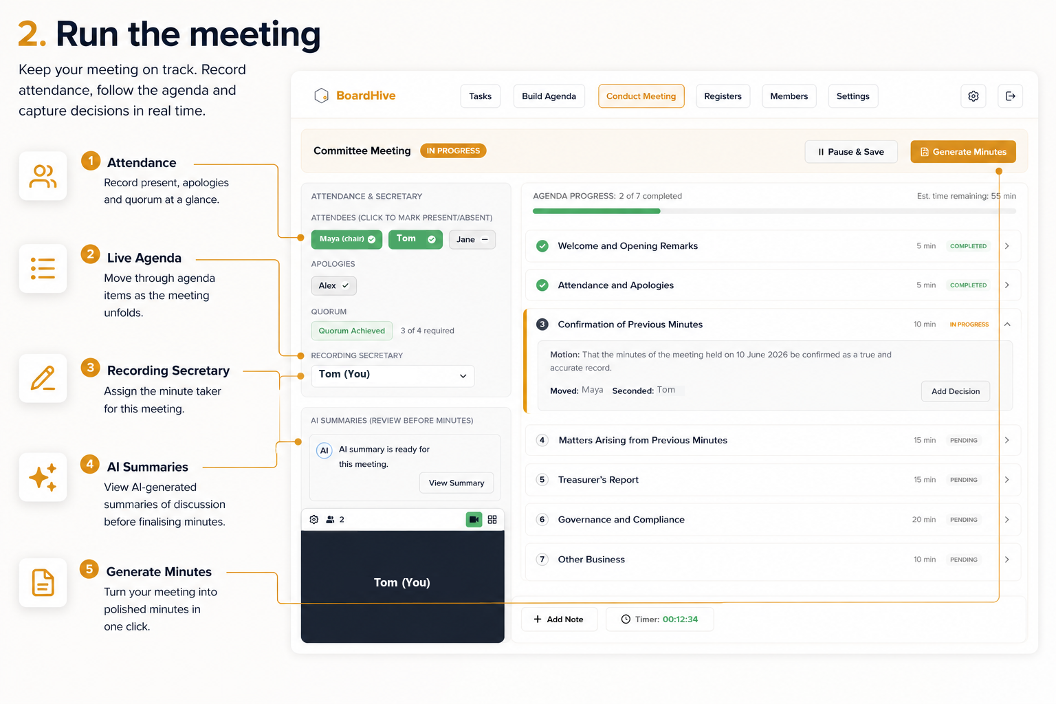 Run the meeting