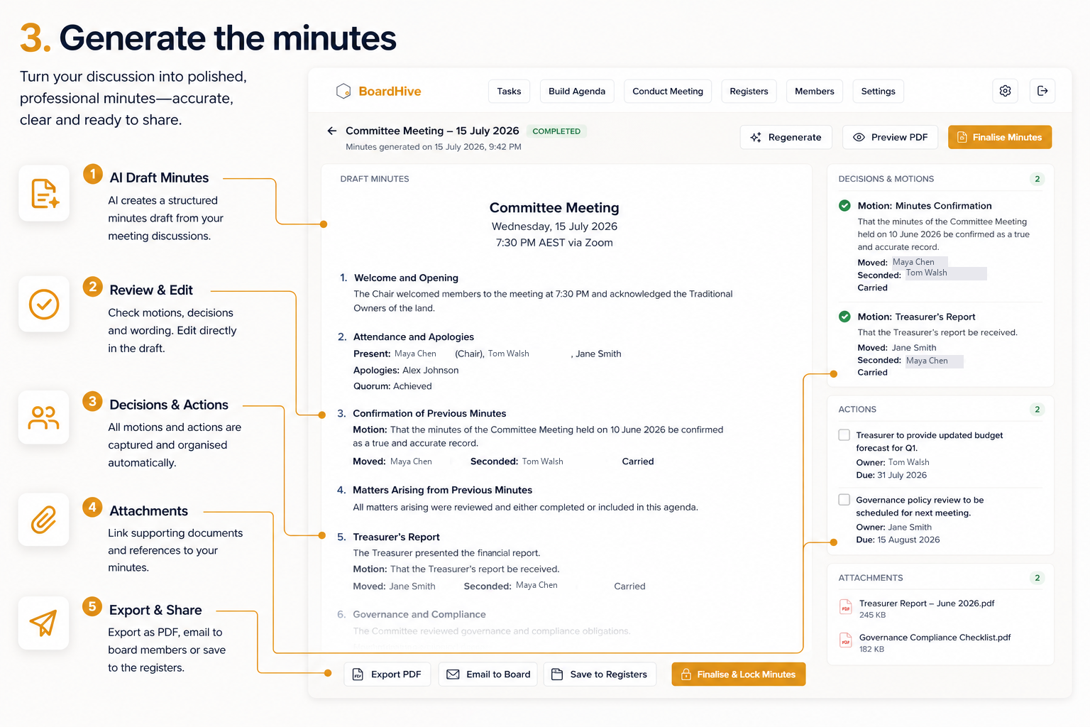 Generate the minutes