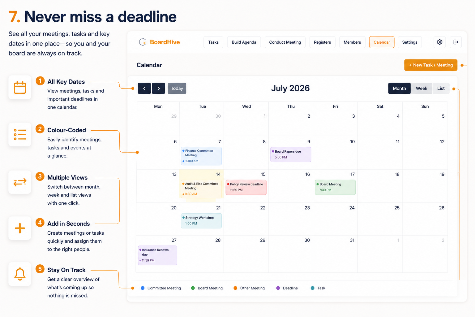 Never miss a deadline